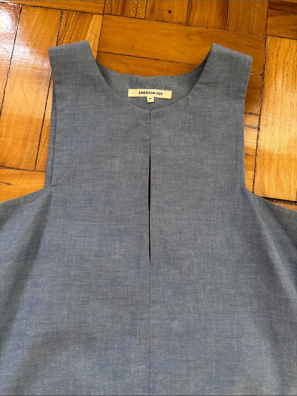 Emerson Fry Mod Top Sleeveless Chambray Tunic in Light Blue - Picture 5 of 6